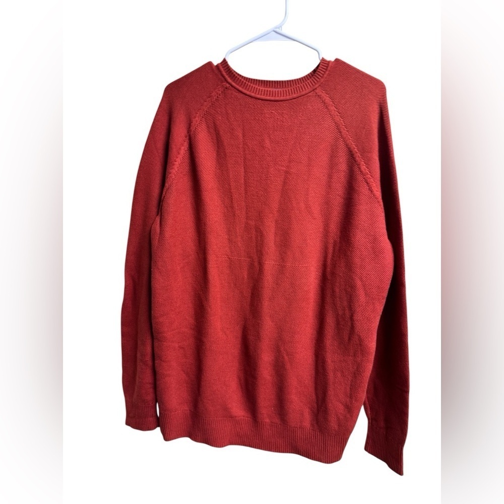 Eddie Bauer Signature Crewneck Sweater Men’s L Rustic Orange 100% Supima Cotton